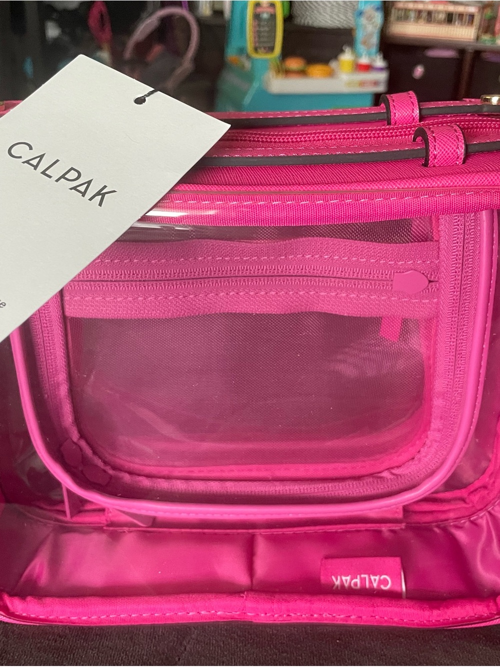 CALPAK Medium Travel Cosmetic Case dragonfruit NWT